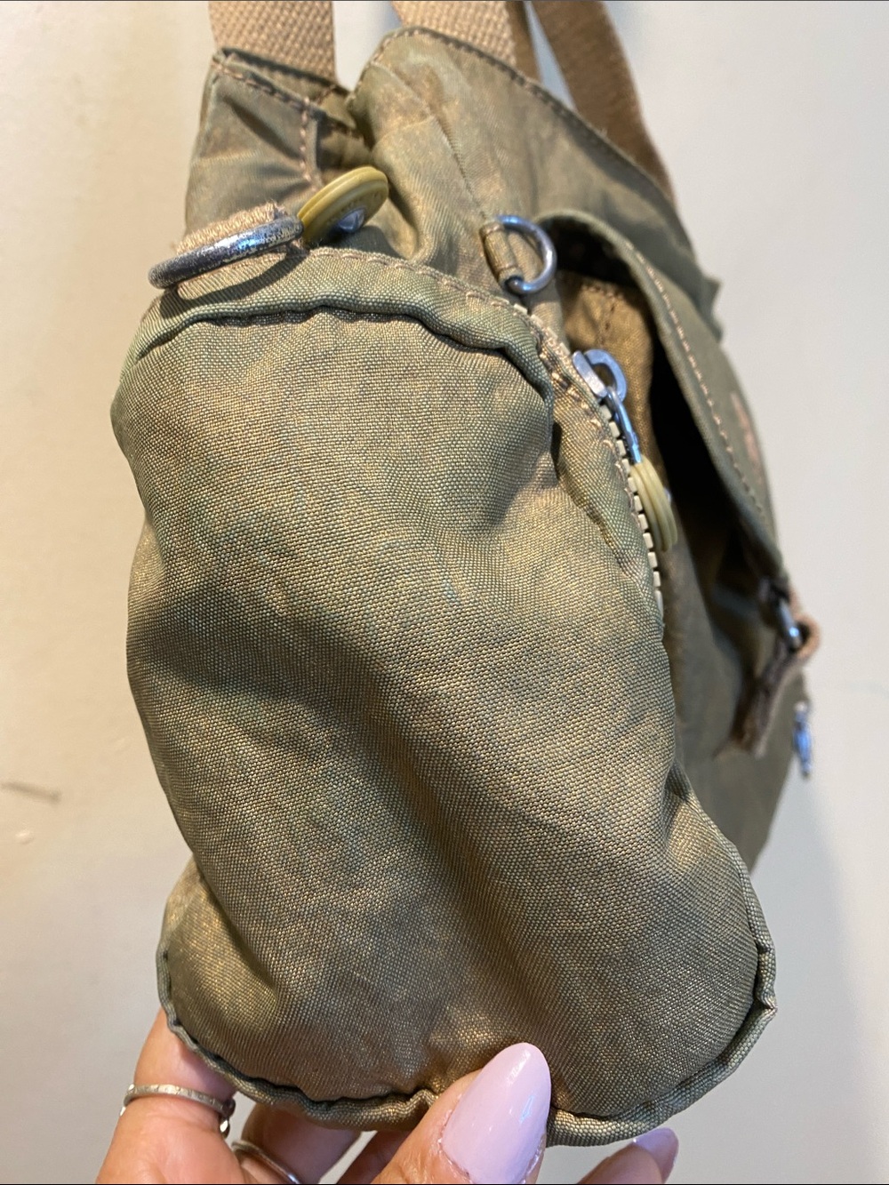 Kipling Canvas Multi-Pocket Shoulder Bag With Long Strap - Picture 4 of 10